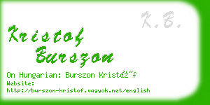 kristof burszon business card